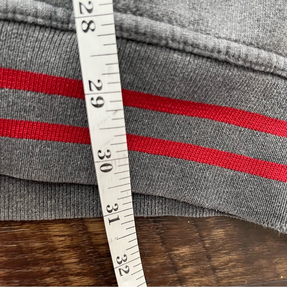 Vintage FUBU red gray rugby pullover crewneck Spellout sweatshirt 2XL hip hop - Picture 9 of 12